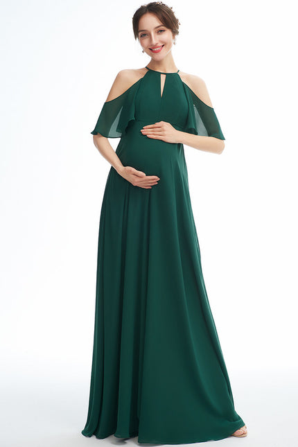 Robe Trapèze Verte Maternité Chic