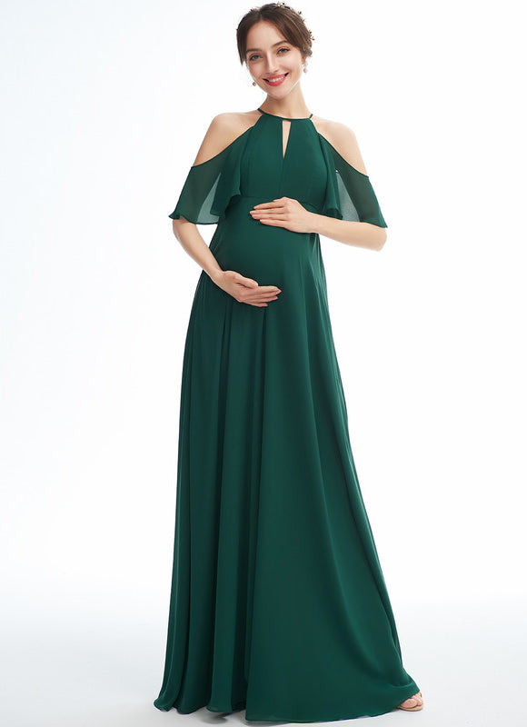 Robe Trapèze Verte Maternité Chic