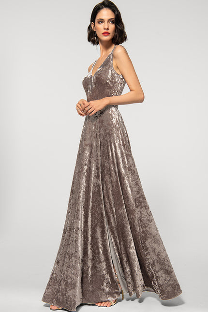 Robe Trapèze Satiné Sable Élégant - gallery 3