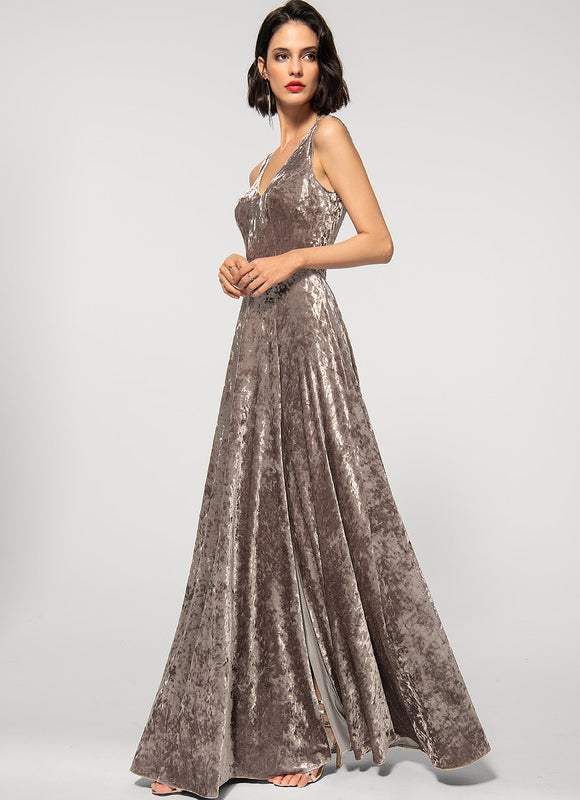 Robe Trapèze Satiné Sable Élégant - gallery 3