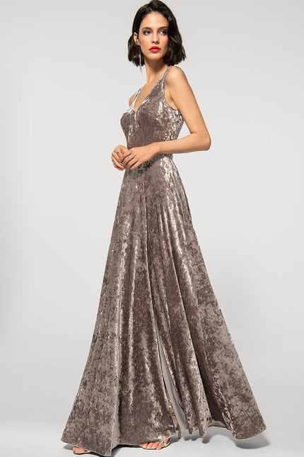 Robe Trapèze Satiné Sable Élégant - gallery 3