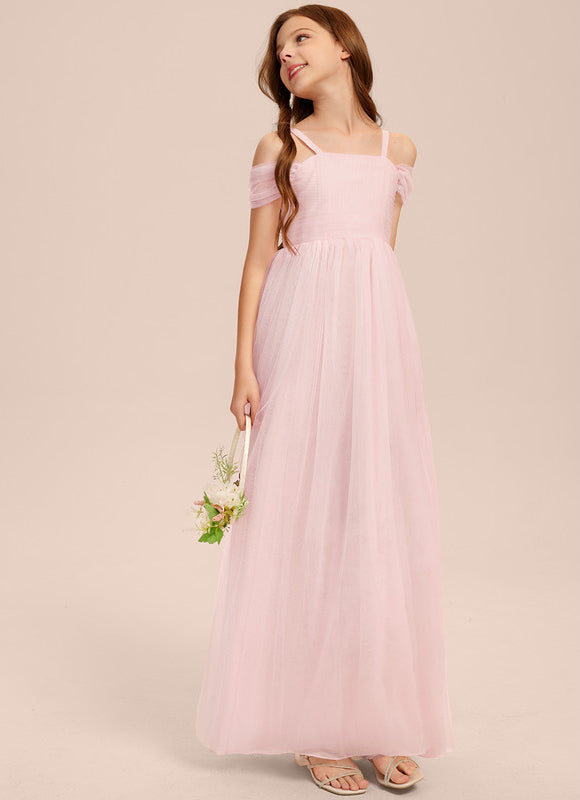 Robe Trapèze Rose Pastel Long Décolletée Épaules - gallery 5