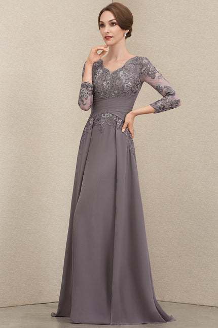 Robe Trapèze Gris Élégance Drapée - gallery 2