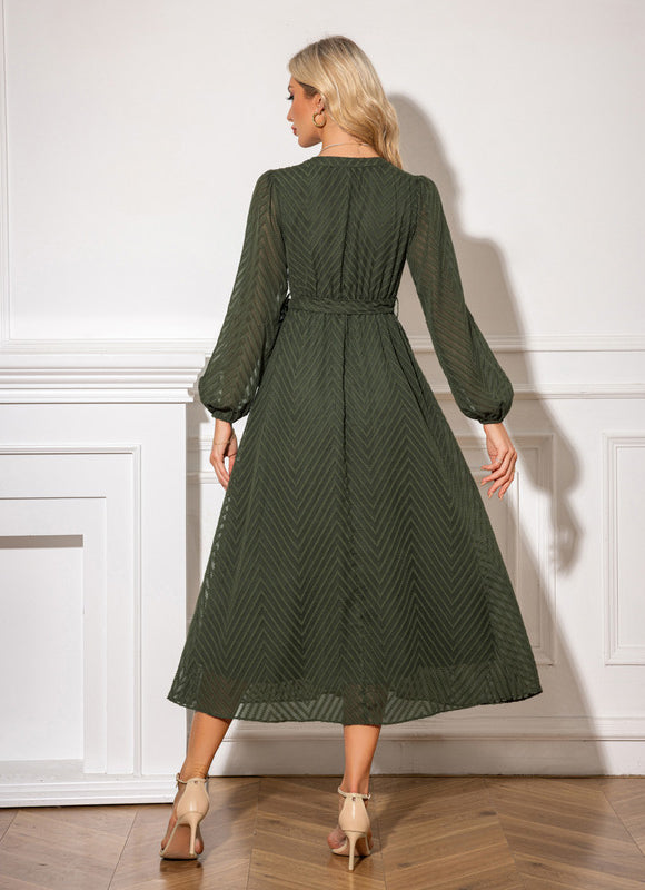 Robe Trapèze Chic Olivâtre - gallery 1