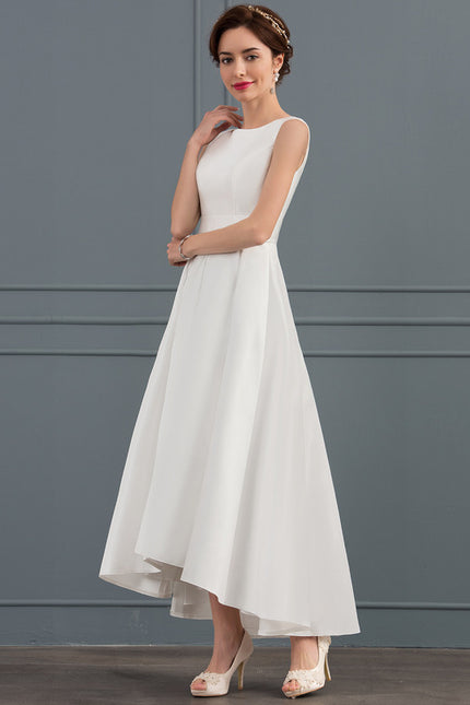 Robe Trapèze Blanche Satin Mariée - gallery 2