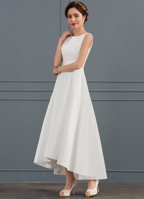 Robe Trapèze Blanche Satin Mariée - gallery 2