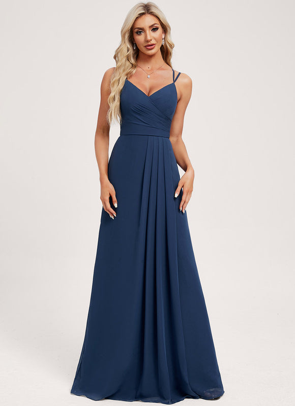 Robe Trapèze Longue Beige Élégante - gallery 1