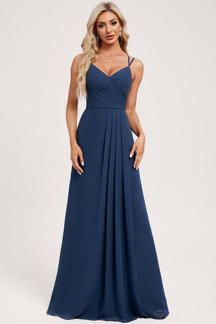 Robe Trapèze Longue Beige Élégante - gallery 1