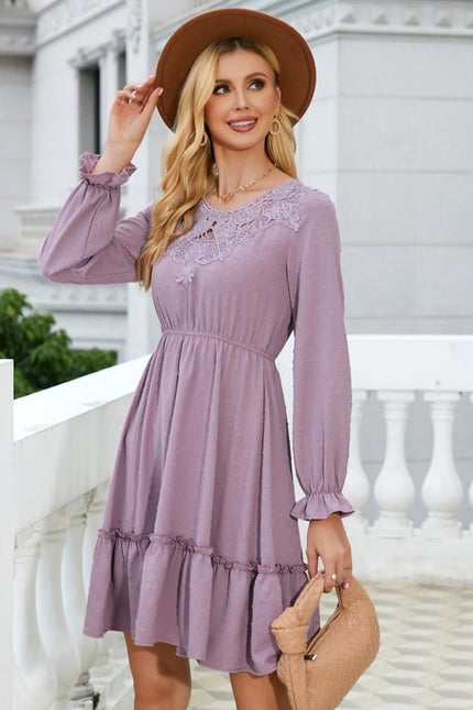 Robe Trapèze Dentelle Marine - gallery 5