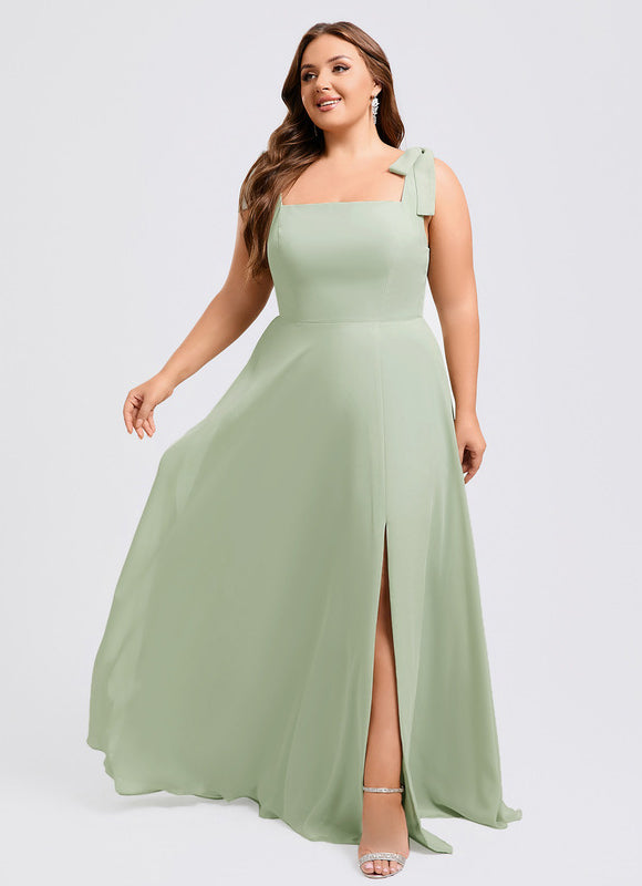 Robe Trapèze Élégante Vert Clair - gallery 5