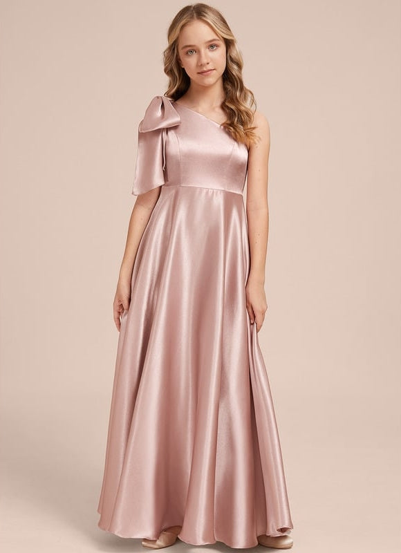Robe Trapèze Satinée Rose Poudré - gallery 6
