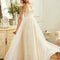 Robe Trapèze Ivoire Dentelle Volants Bal De Mariée