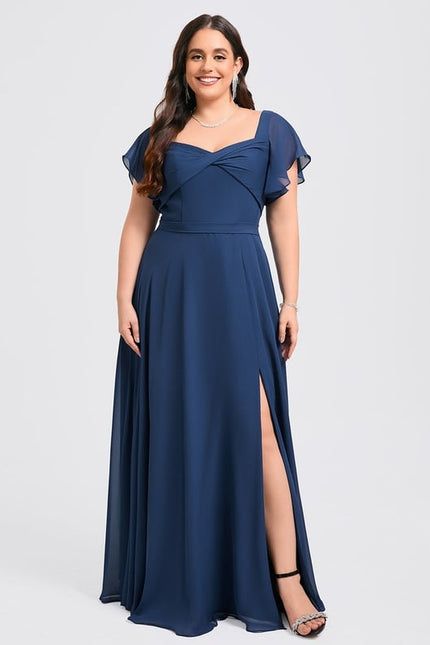 Robe Trapèze Mousseline Fendue - gallery 5