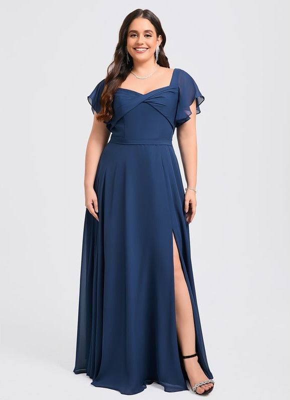 Robe Trapèze Mousseline Fendue - gallery 5