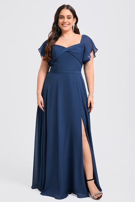 Robe Trapèze Mousseline Fendue - gallery 5